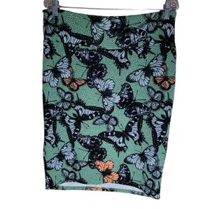 Lularoe cassie butterfly printed fitted skirt size XL